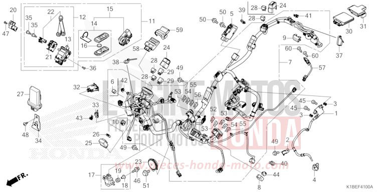 KABELBAUM/FERNBEDIENUNGSSCHLUESSEL von Forza 350 MAT CYNOS GRAY METALLIC (NH312) von 2024